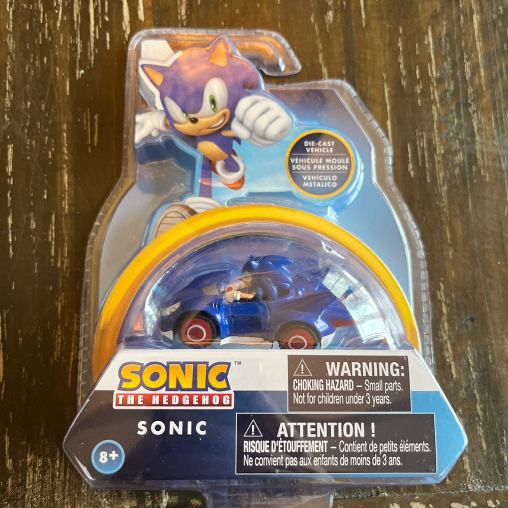 Sonic The Hedgehog Sonic Miniature Collectible Diecast Race Car NKOK New 2023